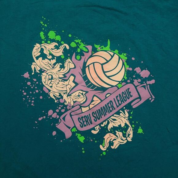 Teal ‘SERV Summer League’ Volleyball Graphic Number Tee - Picture 3 of 4